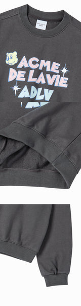 25FW WOMAN AC ベアキャンディクロップスウェットシャツ チャコール