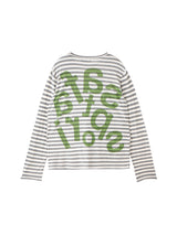 チケッティングストライプボーダーTシャツ（グレー）
