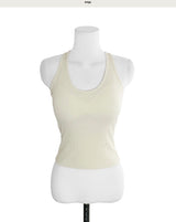 [ cap insert ] scoop two-line halter tank top