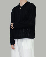 Cass see-through knit zip-up