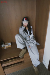 Napping Thick Soft Hooded Zip-Up Set
