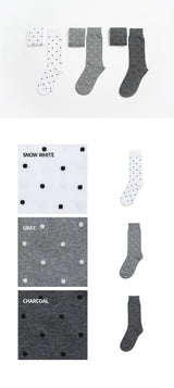 [3PACK] 1507 UNISEX DOT BASIC SOCKS - small dot snow white colorpack