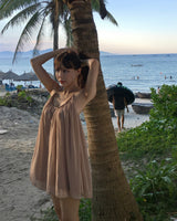  feer deep chiffon beige halter ops