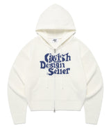 W SELLER LOGO KNIT ZIP UP HOODIE IVORY(CV2EFFK684A)