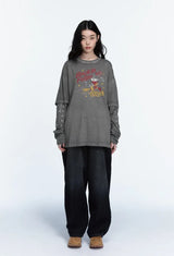 26FW★ロックスター キャット レイヤード ピグメント ロングスリーブ