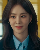 スパークルドームフープリング925シルバー+ 14kゴールドメッキイヤリングE041-06G-G (Worn by Kim Yuna, Ningning, Woo-gi)