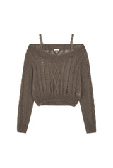 Rose milk lace knit, Cocoa