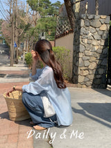 Oversized fit see-through shirt(4color)