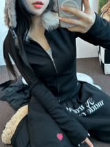 ファーペティットスリムハーフクロッピードジップアップ🖤🩶🤍3カラー