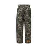 CARV SIDE PINTUCK CAMO WIDE COTTON PANTS UNISEX