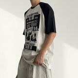 Tro Raglan Color Block Boxy Fit Short Sleeve T-shirt (3 Colors)