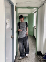 [COOL] アイススナップカーブドバンドデニムパンツ