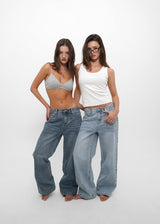 [B-DENIM] LOW VINTAGE STRAIGHT JEANS 052