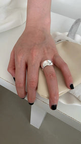 Quilting bold silver ring