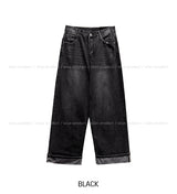 Et Wide Roll-up Denim Pants