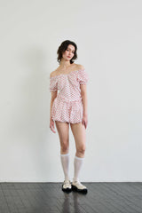 MINI HEART TWO WAY BLOUSE / WHITE