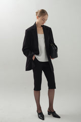 Glossy Wide Jacket_Black