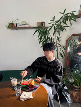 Bleach Curved Denim Pants (Black / S·M·L)
