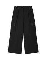[mnem] Tucked Nylon Cargo Pants (black)