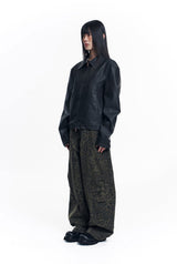 Curved Leopard Pants - Khaki