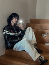 Babel Patch Leather Jacket