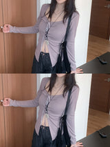 Holy Square Ribbon Corset Long Sleeve T-shirt