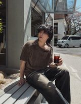 ロニースナップストライプ半袖Tシャツ