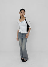 [MADE] Miel Low Slim Bootcut Denim Pants
