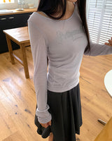 ニニレタリングシースルー長袖Tシャツ