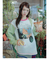 UnsocialNight original design autumn and winter Ollie frog oliwa co-branded illustration printed sweatshirt set for women
