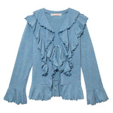 HIPPIE RUFFLE CARDIGAN_BLUE