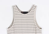 STRIPE HALTER SLEEVELESS