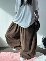 5000 ソルド 🥳❤‍🔥(BABY PALE CORDUROY👼) ツープレートバルーンコットンパンツ🤍🤎🩵🖤💛 - 6 カラーズ