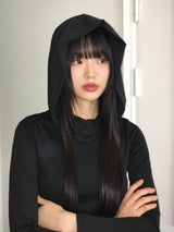 ブルマードレープスリムクロップフーデッドスウェットシャツ