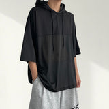 Cool Air Mesh Mix Boxy Fit Hooded Short Sleeve (4 colors)
