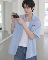 (UNISEX) Piece Stripe Over Shirt
