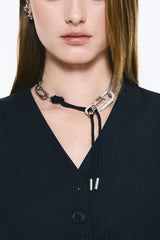 NO.584 [シルバー] クリップレイヤードネックレス