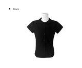 Ishon Puff Slim Collar Shirt Blouse