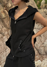 EYELET LINE HOOD VEST