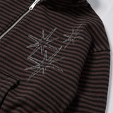 Untitled Starrynight Small Stripe Hood Zip Up Wine Black