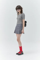 KIRSH PLAIN SLIM FIT HENLEY NECK T-SHIRT - GRAY  