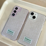 LABEL KNIT HARD JELL CASE_IVORY