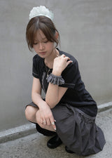 リーン ボウ ブラウス (black)