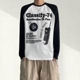 ワッツ カラーブロック ラグラン ニット ロングスリーブ Tシャツ (3 colors)