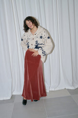 Cosmo velvet skirt_brick