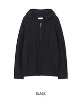 グレインフィッシャーマンニットフーディドジップアップ