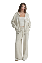 NYC hooded zip-up, Light Melange