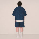 flower robe cardigan_blue
