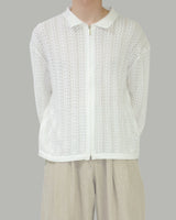 Cass see-through knit zip-up