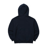 Sound wave artwork damage washing hoodie zip-up (Navy)_1